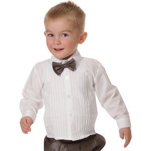 Babyoverhemd gesmogd wit met lange mouwen-68