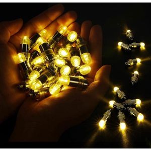 Titel: 25 Stuks Mini Ledlampions - Waterdichte LED Lampjes voor Ballonnen - Werkt op Batterijen - Warmwit