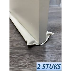 2 STUKS TOCHTSTOPPER - DUBBELE TOCHTROL - MET WASBARE HOESJE - AANPASBAAR - LUCHTSTOPPER - HOUSEWARMING CADEAU - VLEK EN WATERAFSTOTEND - 2 STUKS - BEIGE