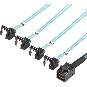 Internal HD Mini SAS SFF-8643 naar 4 SATA Doel Hard Drive Kabel 50cm 90 Graden