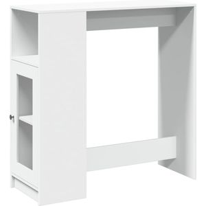 vidaXL Bartafel - Bartafels - Statafel - Statafeltje - Bartafel met rekken 101x40x103,5 cm bewerkt hout wit
