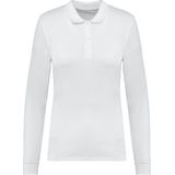 Kariban - K2028 - Damespolo - Wit - Lange Mouwen