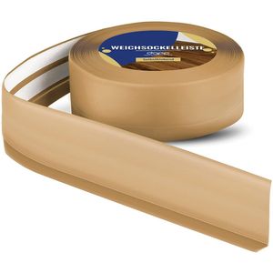DQ-PP ZACHTE PLINT, 5 m, Honing, 50 x 15mm, PVC, zelfklevend, knikhoek plinten rubberen strip plint hoekprofiel afsluitstrip vloerlijst