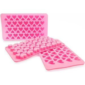 3-packs snoep-ijsvorm, siliconen mini-hartvormige ijsblokjesbakken Gumdrop Jelly chocoladevorm Valentijnsdag - roze