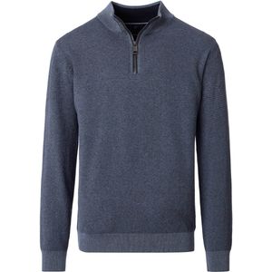 Casa Moda - Stricktroyer SNOS - Trui met Rits - Blauw - Opstaande Kraag