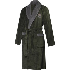 Gentlemen - heren badjas - coral fleece - groen/grijs - XL/XXL - BLACK FRIDAY DEAL