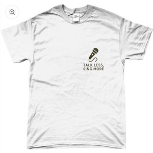 T-shirt - met opdruk - talk less, sing more - wit - S