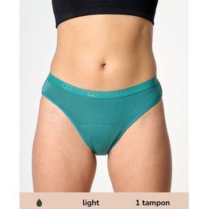 Moodies menstruatie & incontinentie ondergoed - Bamboe Bikini Onderbroek - light kruisje - groen - maat S - period underwear