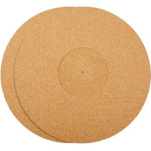 Vinyl platenspeler mat - Kurk - 11,9 inch - Bruin - Statische platte ronde LP - Draaitafel bescherming - Slipmat - Geluidsisolatie - Thuisgebruik