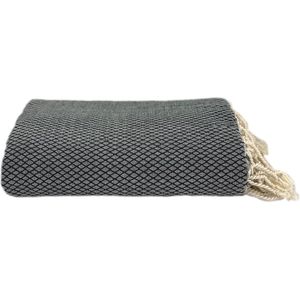 Lantara Plaid Grand foulard Ottoman - Zwart - Katoen - 190x300cm