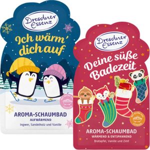Winter Badschuim Set van 2 | Ich Wärme Dich Auf & Deine Süße Badezeit | 2x 40ml | Badschuim Wintergeur Dresdner Essenz - Speciaal voor de wintermaanden