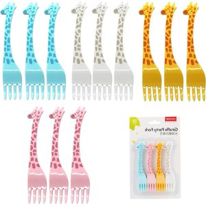 Tandenstokers en fruitvorken set voor kinderen - 12 stuks plastic mini vorken - ideaal voor lunchbox, feestjes en verjaardagen