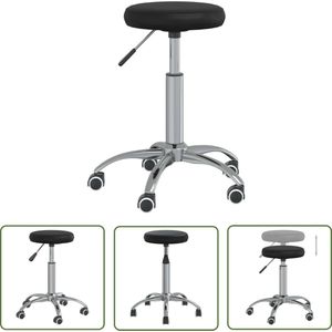 vidaXL Salonkruk - Massagekruk - Massagekruk kunstleer zwart - Kapstokrukken - Kapperstoelen - Barstoorel