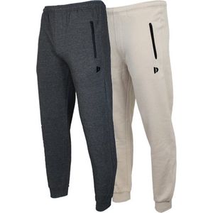 Donnay - Joggingbroek Jack - Charcoal-marl/Sand - 2-Pack - Heren