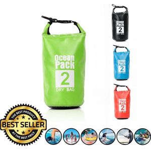 Decopatent® Waterdichte Tas - Dry bag - 2L - Ocean Pack - Dry Sack - Survival Outdoor Rugzak - Drybags - Boottas - Zeiltas - Groen