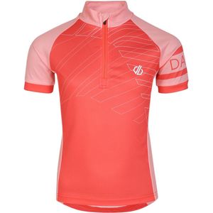 Dare2B, Speed Up Jersey Kinder fietsshirt, sneldrogend + halve rits, Neon Peach, Maat 152