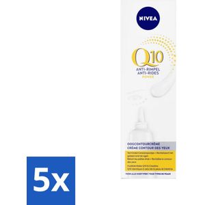 NIVEA - Oogcrème - Q10 POWER - Tegen donkere kringen & rimpels - Voor alle huidtypen - Met Q10 & Creatine - 15 ml - Bulkverpakking - 5 stuks