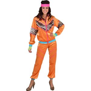 Magic By Freddy's - Jaren 80 & 90 Kostuum - Jaren 80 Wild Van Oranje - Vrouw - Oranje - XXL - Carnavalskleding - Verkleedkleding