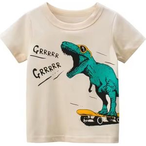 Skateboard Dinosaurus Kindershirt - Tshirt Kinderen - Jongen - Dino
