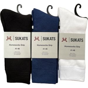 Sukats® Huissokken - Antislip sokken - Gripsokken - Bedsokken Heren - ABS - Met Grip - 3 Paar - Maat 41-46 - Mix - Meerdere Maten en Varianten