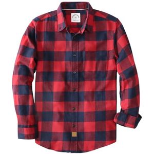 Flanellen Overhemd voor Heren - 100% Katoen, Lange Mouwen, Casual Stijl