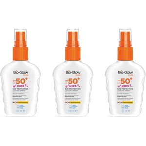 BioGlow 3 x Zonnebrand Spray Kids SPF 50 - 100ml - gevoelige huid