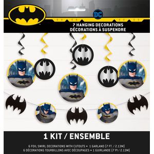Dc Comics - Batman - Superheld - Feestdecoratie set - Kinderfeest - Verjaardag - Slinger - Plafond swirl hangers - Versiering