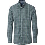 Redmond - Heren overhemd - Lange mouw - Groen blauw - Ruit - Comfort fit - Maat M