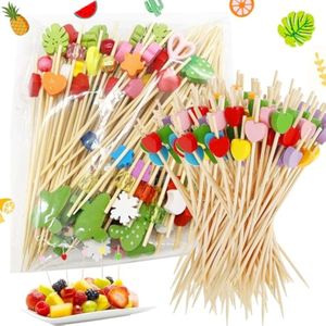 Comfortabele 200 decoratieve tandenstokers cocktailtandenstokers feestjes hout 200 stuks voor dagelijks
