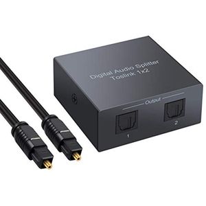 Optische Splitter 1x2 Toslink - Digitale Vezel Splitter voor SPDIF Audio - Ondersteunt LPCM2.0, DTS, Dolby-AC3