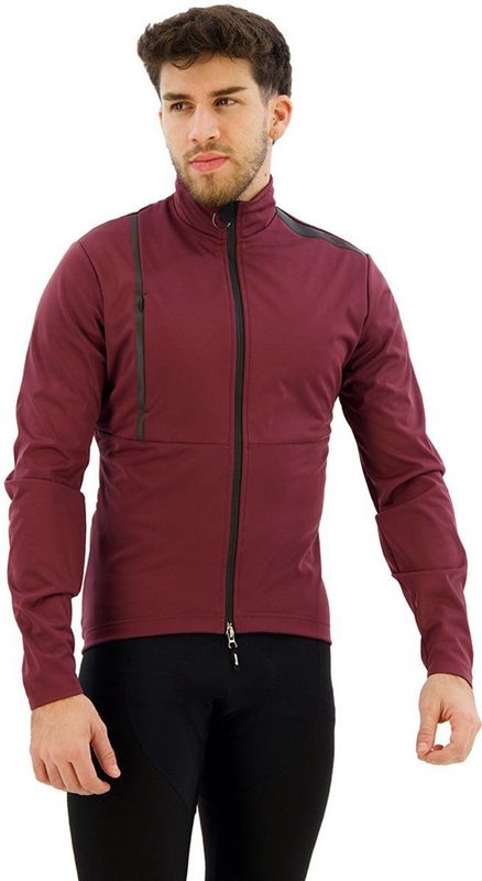 Santini Lined Windproof Winter Cycling Jacket Fietsjack (Heren |rood)
