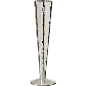 J-Line champagneglas Oneffen - glas - zilver - 4 stuks