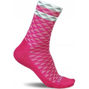 Luxa Asymmetric Fietssokken Roze - Maat XL