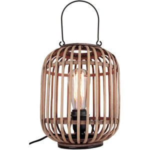 Various Woven Tafellamp – 1 lichts – Bamboe lantaarn – Natuur/Beige