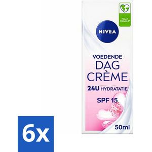 6 x NIVEA - Essentials Dagcrème - Voedende Gezichtscrème - Voor droge huid - SPF 15 - Met Amandelolie - 50 ml - NIVEA Dagcrème - Voeden Dagcrème - Droge Huid - Amandelolie - SPF 15