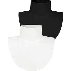 2 Stuks Nep Coltrui Dames - Winddicht & Warm - Opzet Coltrui - Kraagjes voor Dames - Neppe Longnek trui - Nep Turtleneck - Fake Coltrui - Coltrui Kraag - Turtleneck - One Size - Zwart en Wit - Dames Kraagje voor Ergens Onder - Voor Winter