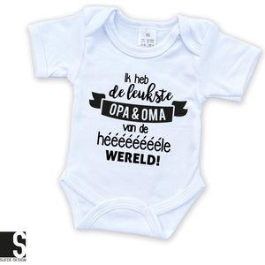 Baby romper | De leukste Opa & Oma | Zwangerschap aankondiging | Suede design rompertje