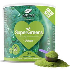 Nature's Finest Bio Detox Supergreens - Groene superfood mix met chlorella - Detoxkuur - Leverreiniging - Energieboost - Rijk aan eiwitten en vezels - Natuurlijk - Vegan - Zonder toegevoegde suikers