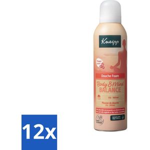 12 x Kneipp - Douche schuim - Body & Mind Balance - Iris & Vetiver - 200 ml - Douche Foam - Ontspanning - Balans - Iris - Vetiver