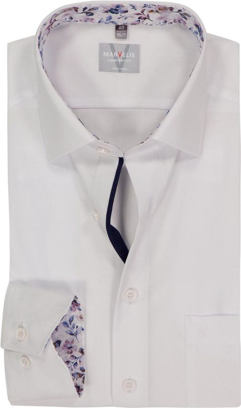 MARVELIS comfort fit overhemd, popeline, wit