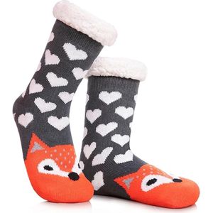 Vrouwen Pantoffelsokken - Dikke Fleece Winter Sokken - Antislip Zool - Warm & Pluizig - Kerstcadeau voor Vrouwen - 1 Paar