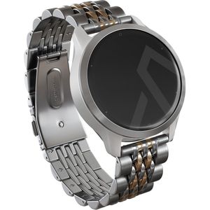 BURGA Universele Metalen Horlogeband voor Samsung Galaxy/Garmini/Xiaomi/Huawei - Chic Royal - Platina Goud - 22mm