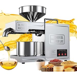 Olie Persmachine Elektrische Zaad Olie Maker Rvs 820W Automatische Keuken Olie Extractor voor Commerciële Thuisgebruik 220V UK Plug