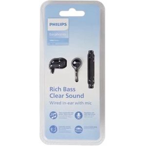 Philips TAE1146 In-Ear oordopjes met microfoon - 3.5mm Jack aansluiting - Rich Bass Clear Sound - Zwart