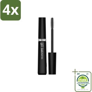 L'Oréal Telescopic Lift Mascara Zwart 9,9 ml - Voordeelverpakking - 4 stuks - L'Oréal mascara - Mascara volume