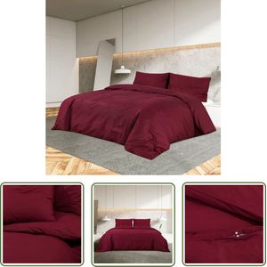 The Living Store Dekbedovertrek - Dekbedovertrek - Bordeaux - 135 x 200 cm - Microvezelstof