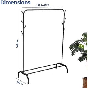 Kledingkast open, kledingrek, kledingstang, garderobe 54D x 110W x 150H centimetres