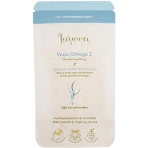 Laveen Vega Omega 3 Navulverpakking - Plantaardig - Rijk aan DHA - Vegan - 100% natuurlijk