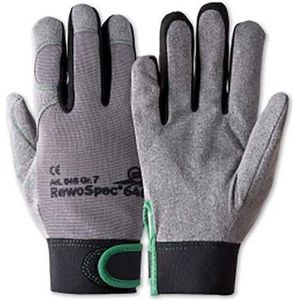 Handschoen Rewospec 646, Maat 10 Synthetisch Leder Grijs Zwart