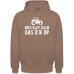 Niks Keep Calm Gas D'r Op Tractor Hoodie Unisex